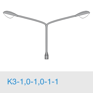 К3-1,0-1,0-1-1 консольный двухрожковый кронштейн