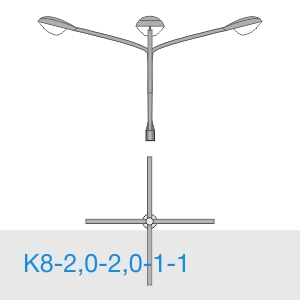 К8-2,0-2,0-1-1 консольный четырехрожковый кронштейн